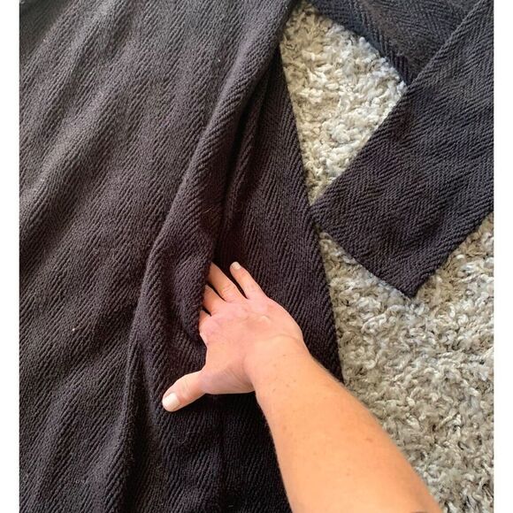 James Perse Standard ANTHROPOLOGIE BLACK texture Long Open Cardigan Sweater 4 XL - Picture 6 of 7